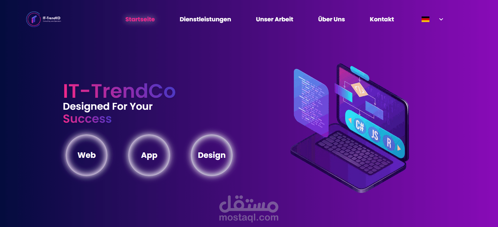 موقع إلكتروني لشركة حلول تقنية