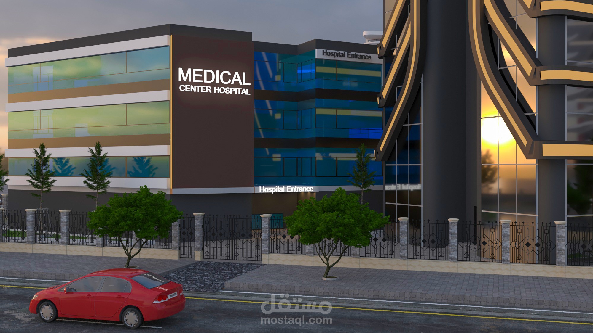 مشروع مجمع سينيما وبرج اداري وتجاري ومستشفي وكافيه