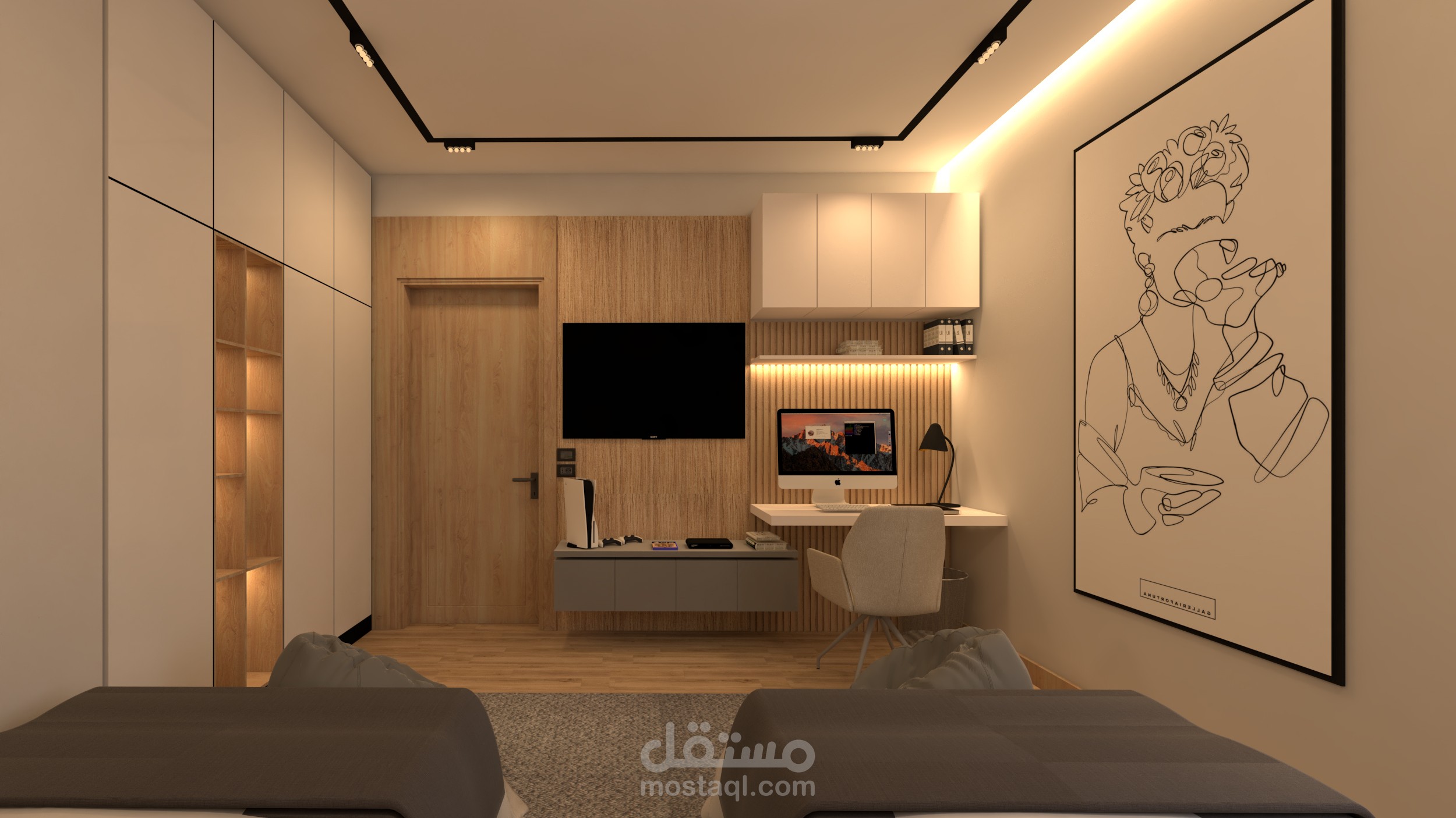 جزئ من تصميم داخلي لبعض الغرف بفيلا