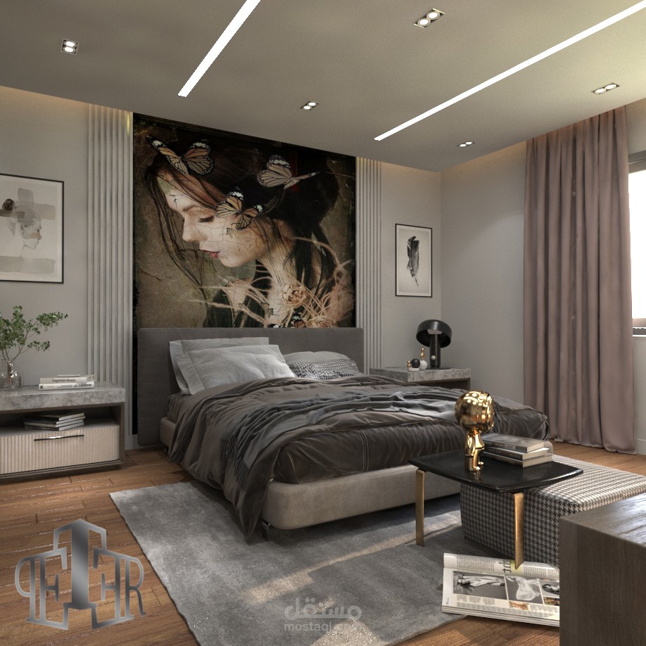 تصميم داخلي لغرفة نوم رئيسية