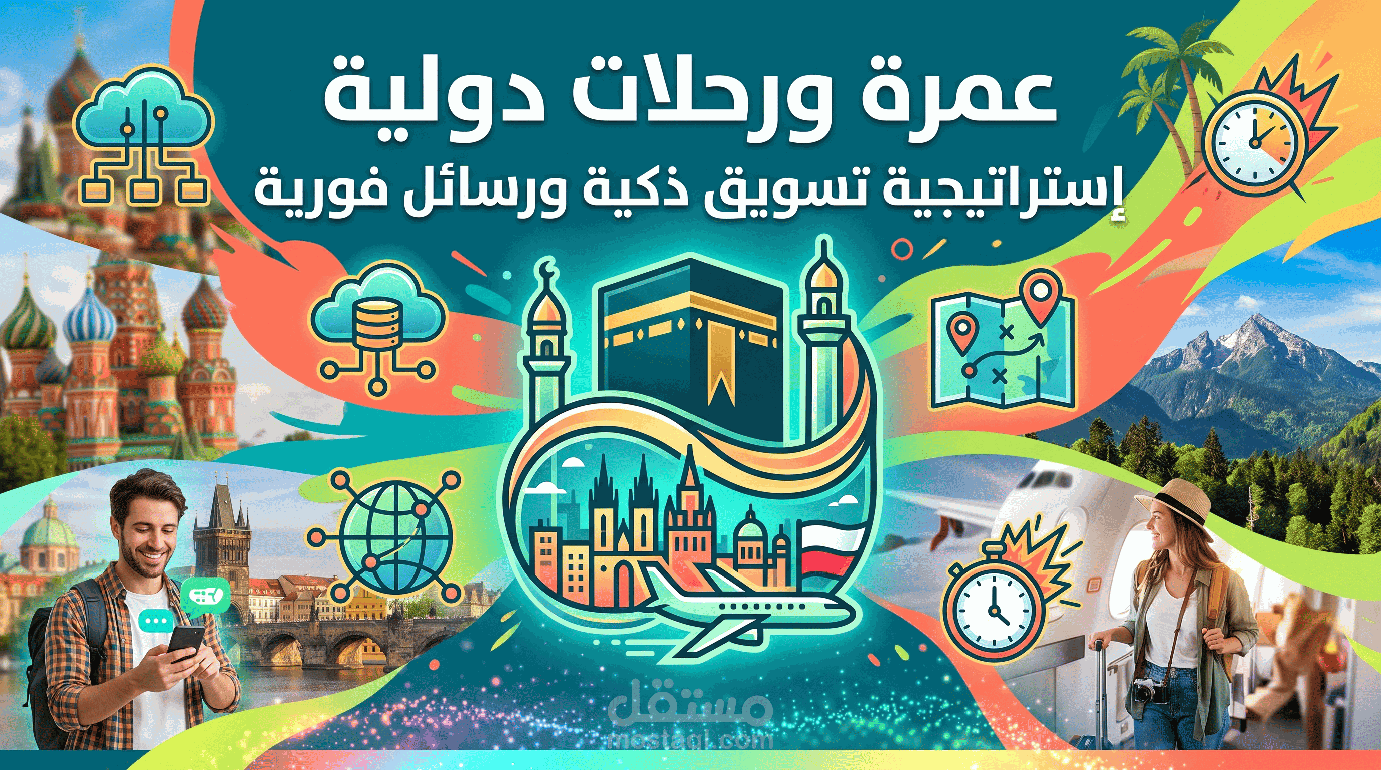 إدارة حملات إعلانية ممولة (إعلانات رسائل) لشركة سياحة وسفر (عمرة وسياحة خارجية).