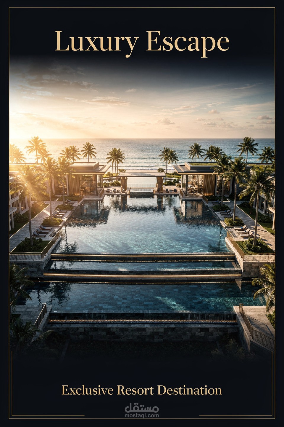 تصميم بوستر إعلاني لمنتجع سياحي فاخر (Luxury Resort Poster Design)