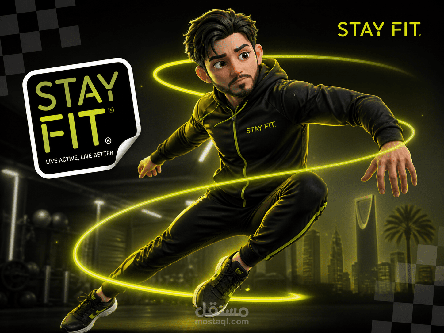 تصميم حملة إعلانية رياضية – STAY FIT