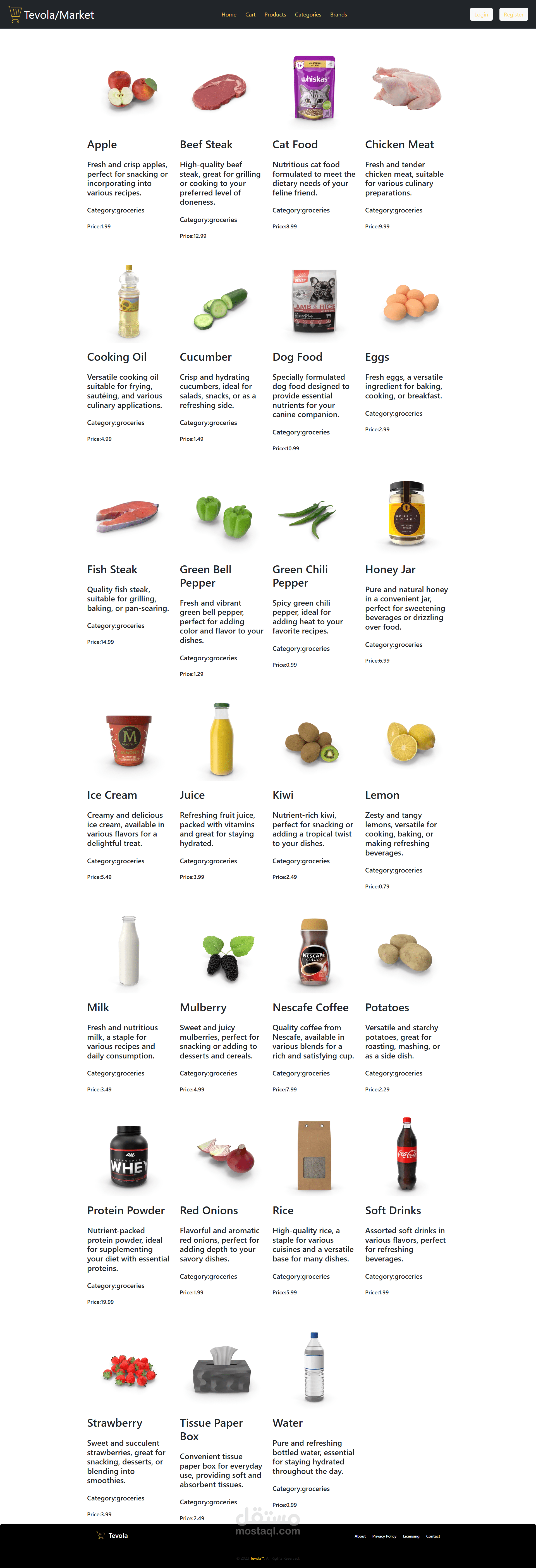 Tevola Market Ecommerce App