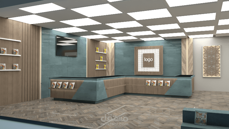 تصميم مكتبة لبيع الكتب والقصص