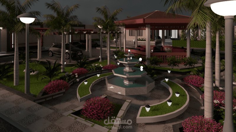 لقطات من تصميم استراحة خاصة مع اللاند سكيب الخاص بها