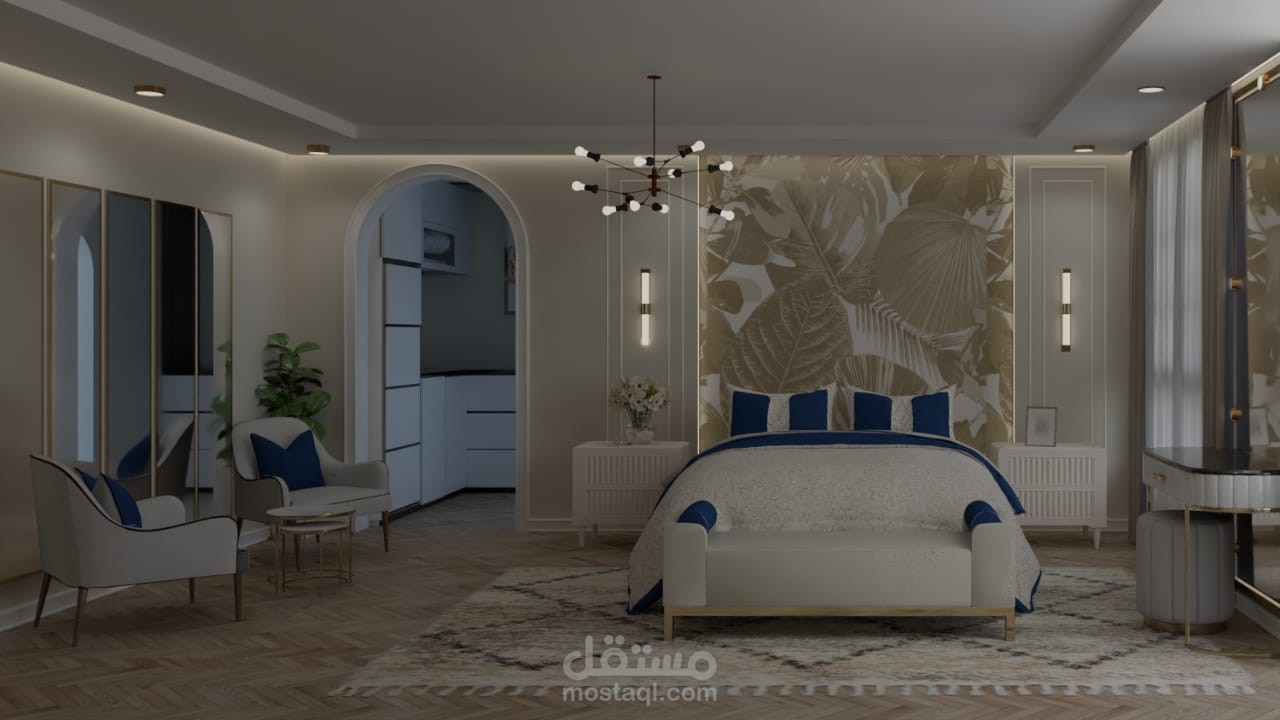 مقترحين لغرفة نوم شابة مساحة ٣٠ متر مربع