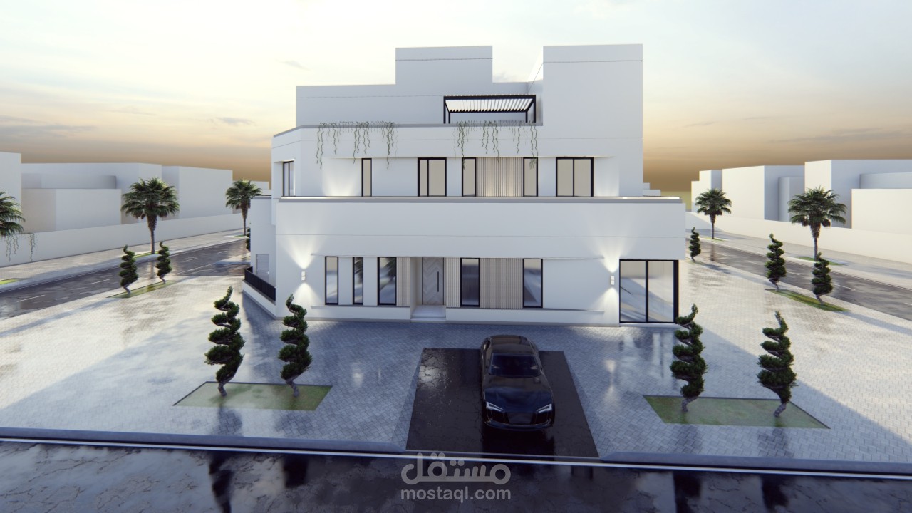 تعديلات واظهار واجهة فيلا في الكويت