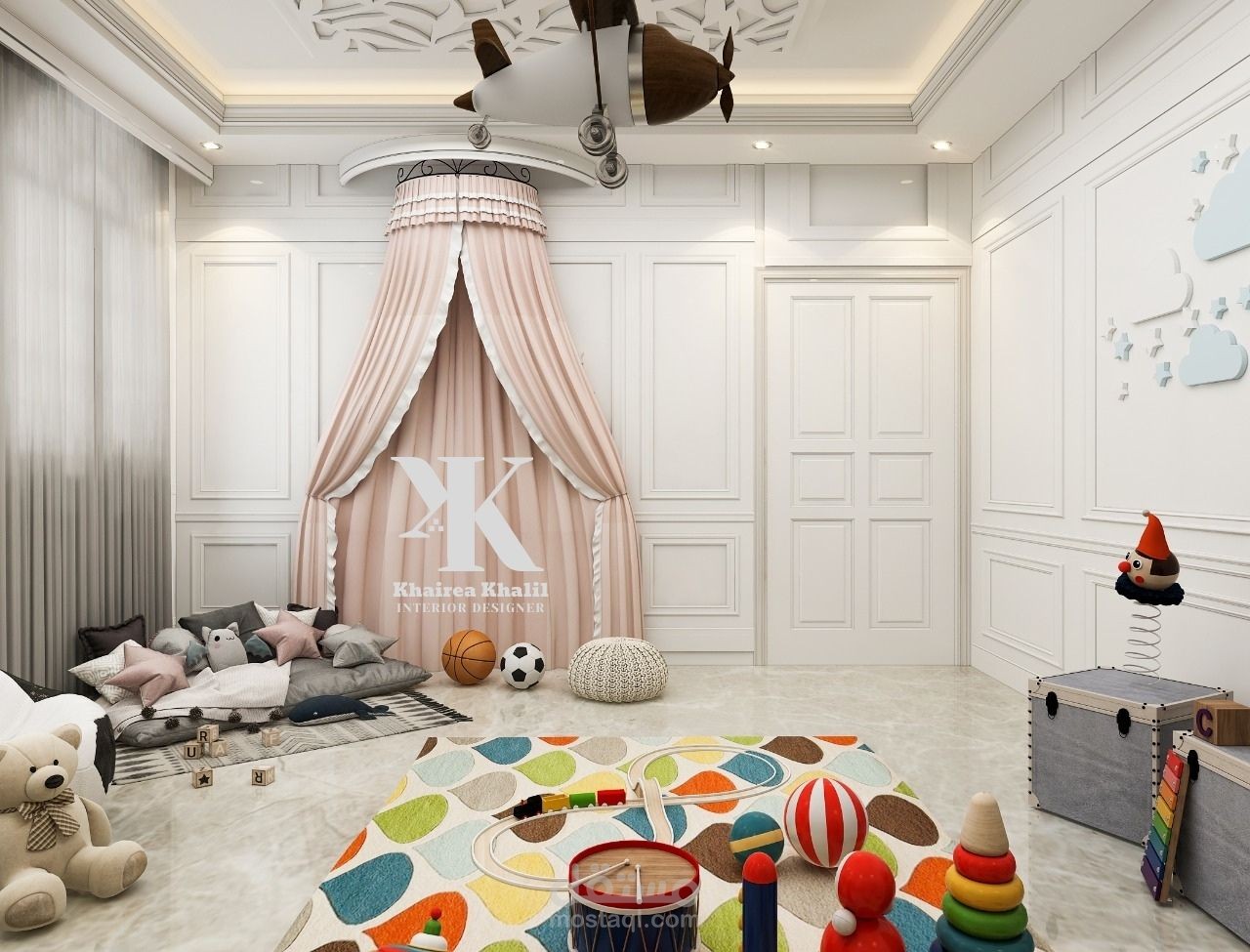 تصميم غرفة لعبة للأطفال على الطراز الكلاسيك