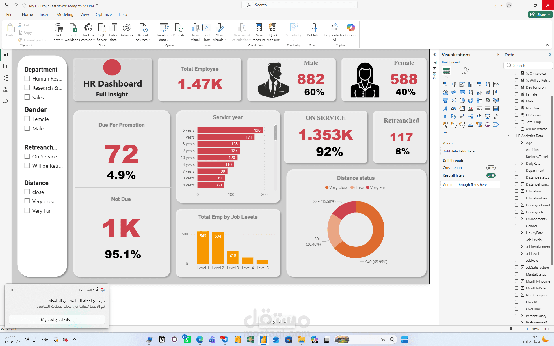 HR Performance & Demographics Tracker (Power BI)