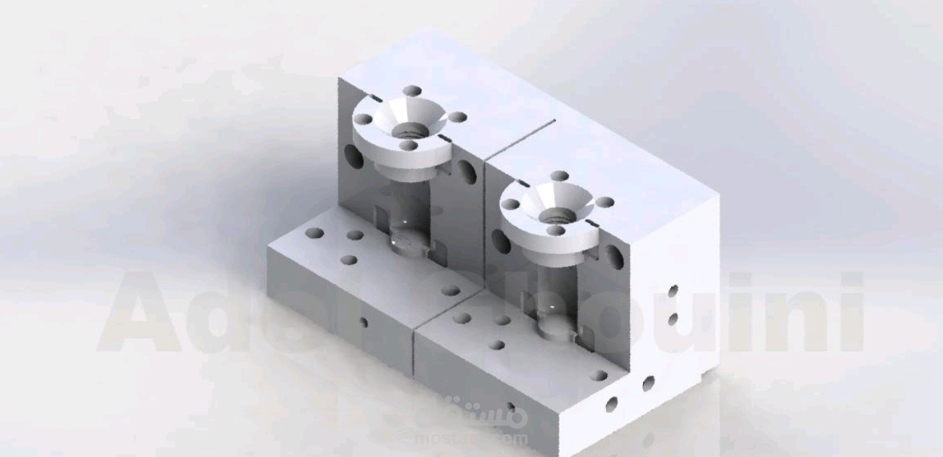 تصميم قالب صناعي كامل لقارورة PEHD — جاهز للتشغيل على CNC