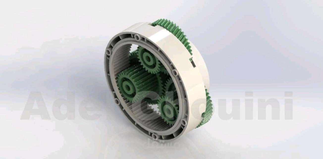 تصميم تجميع ميكانيكي — نظام تروس كوكبية (Planetary Gear Assembly)