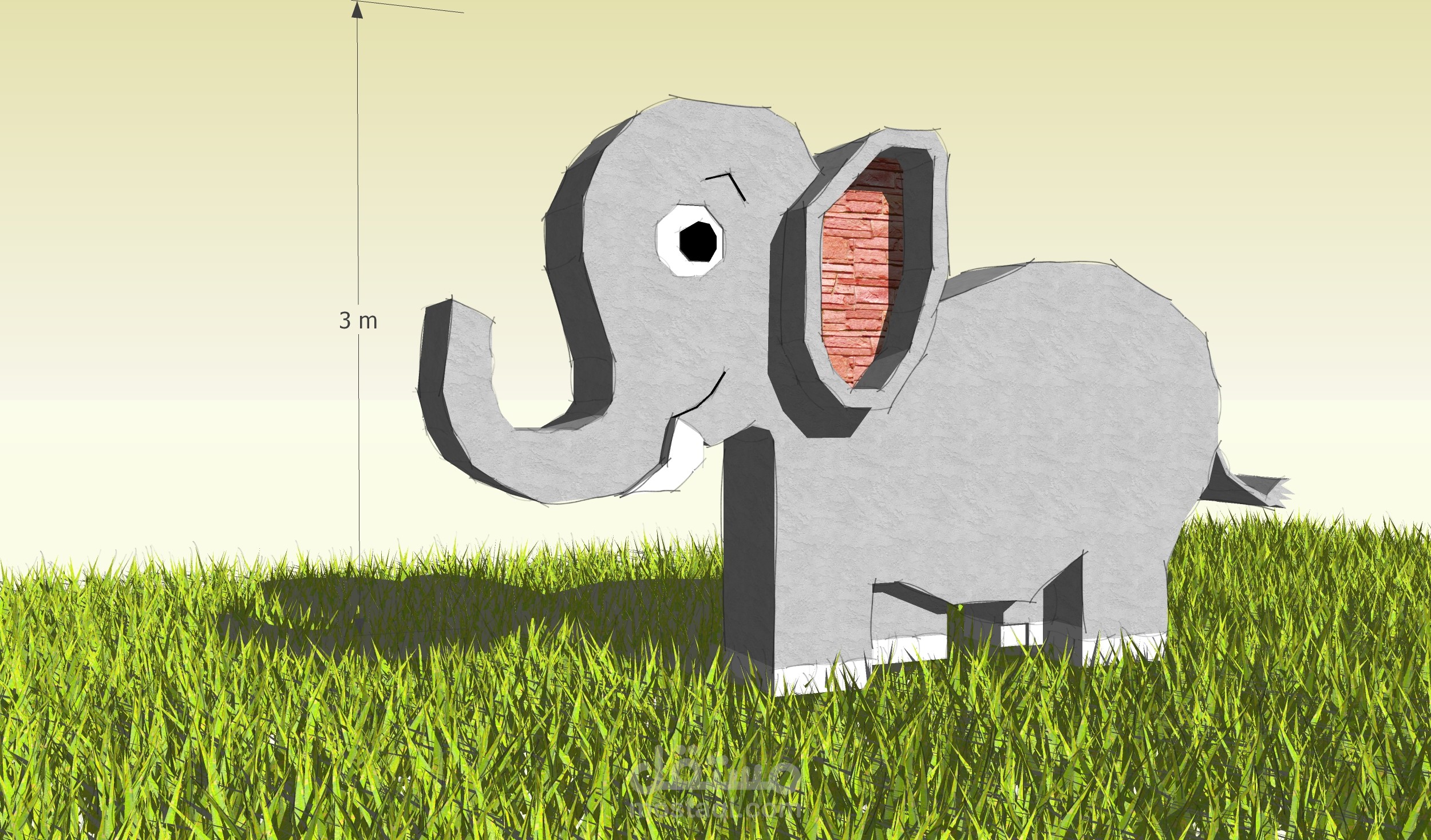 أعمالي على برنامج ثلاثي الأبعاد  Google sketchUp