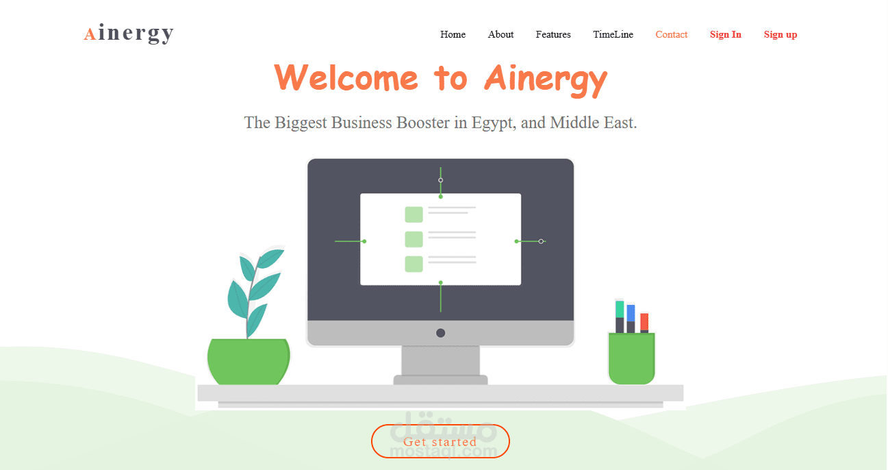 front end web of  Business Booster in Egypt.