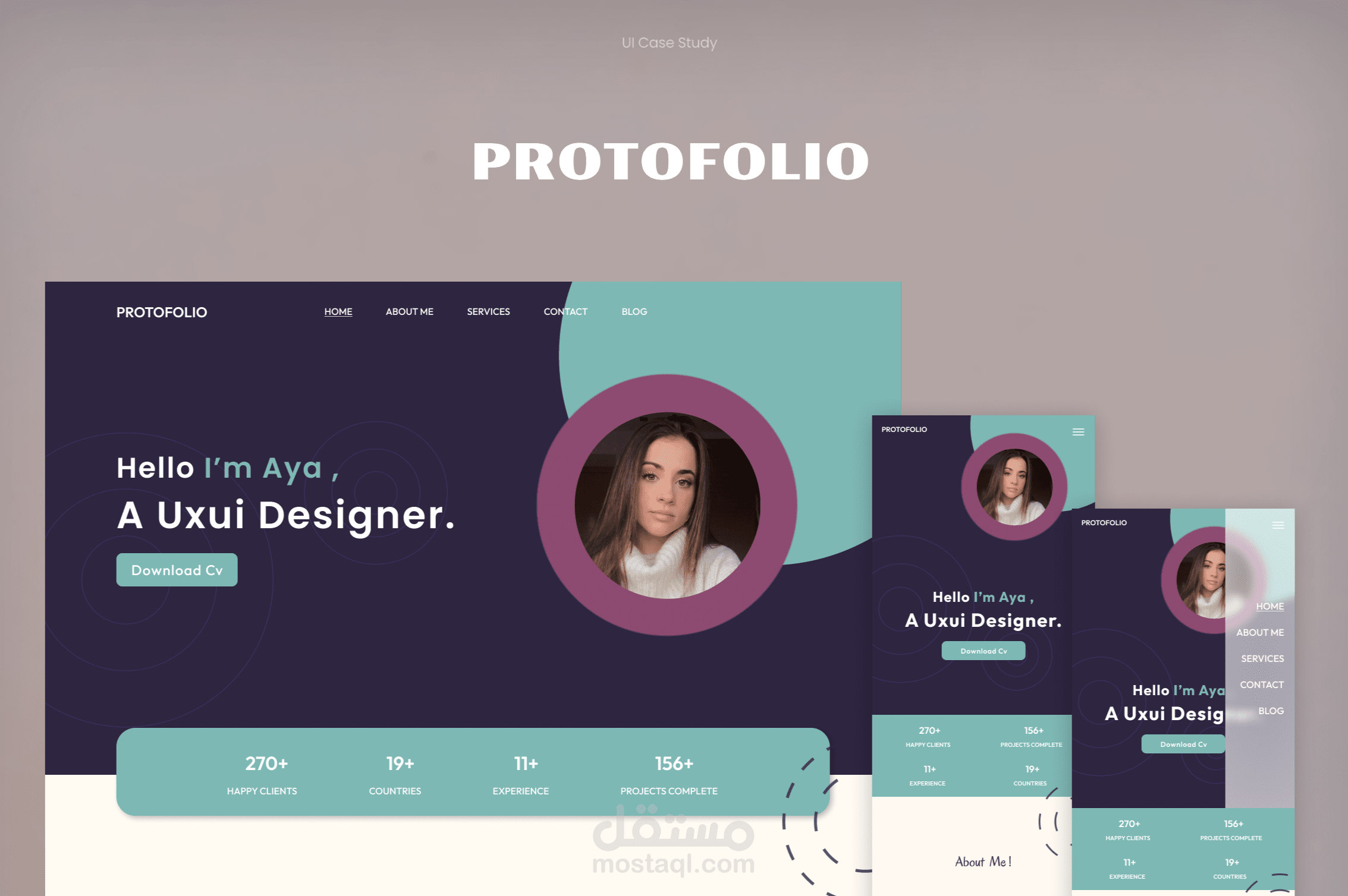 Protofolio _ واجهة تعريفية للأفراد.