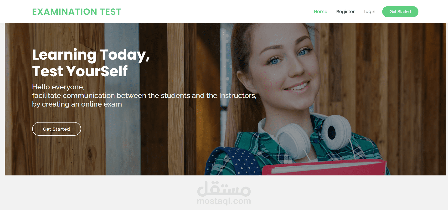 Examination Test :موقع لا متحانات عن بعد حيث يقوم الدكتور بوضع الامتحان ومن ثم بعدها يدخل الطالب الي الموقع ويحل الامتحان ثم ترسل الي الدكتور ويقيمها