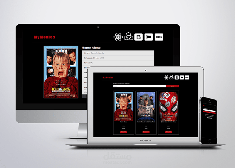 تطبيق ويب باستخدام React, Redux , Bootstrap