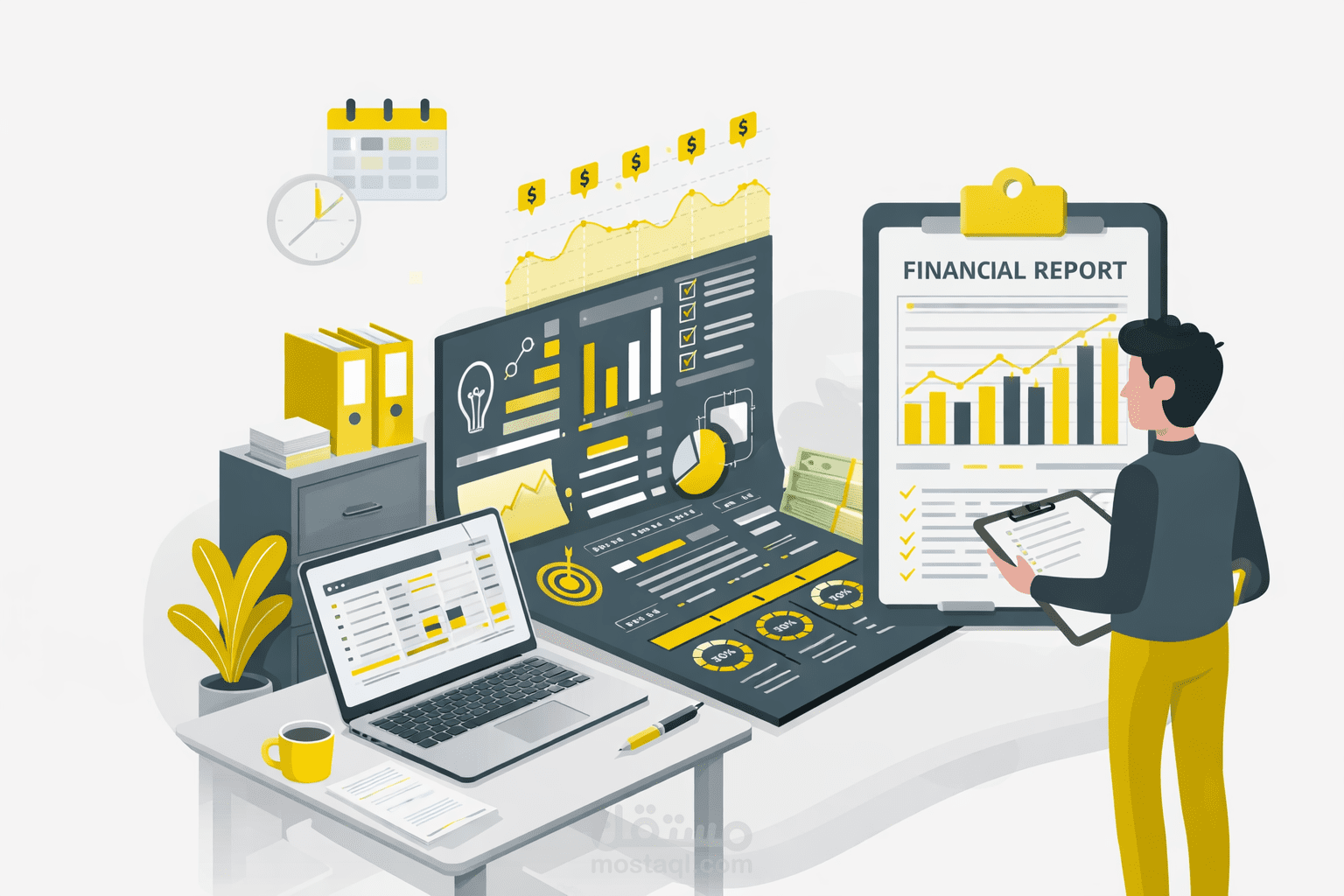 إدارة الحسابات وإعداد التقارير المالية لشركة تجارية