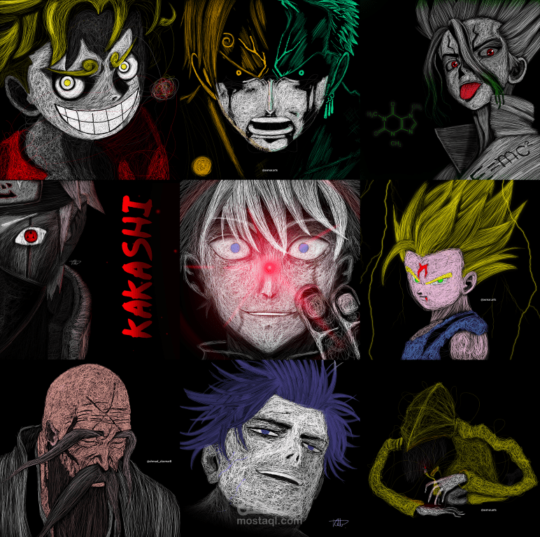 Anime Scribble Art Collection | مجموعة فن الخربشة