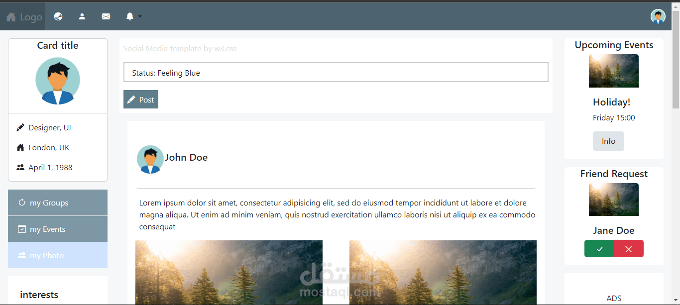 Responsive Social Media Template