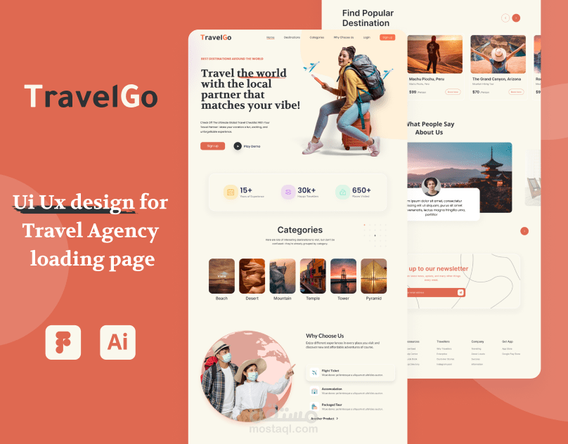Ui Ux design for Travel Agency loading page