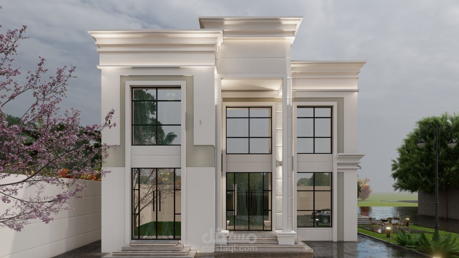مشروع تصميم كامل لفيلا مع اخراج نموذج bim