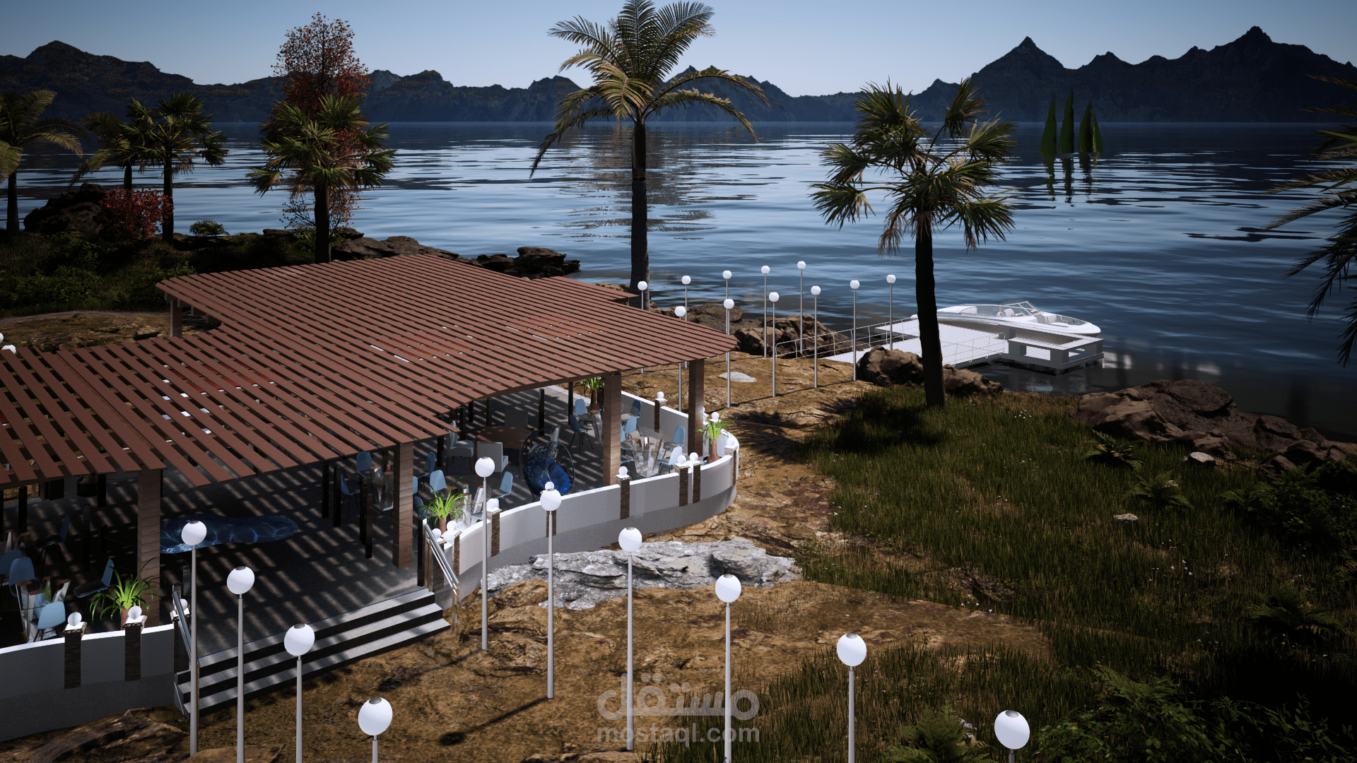 كافيه مفتوح على الشاطىء