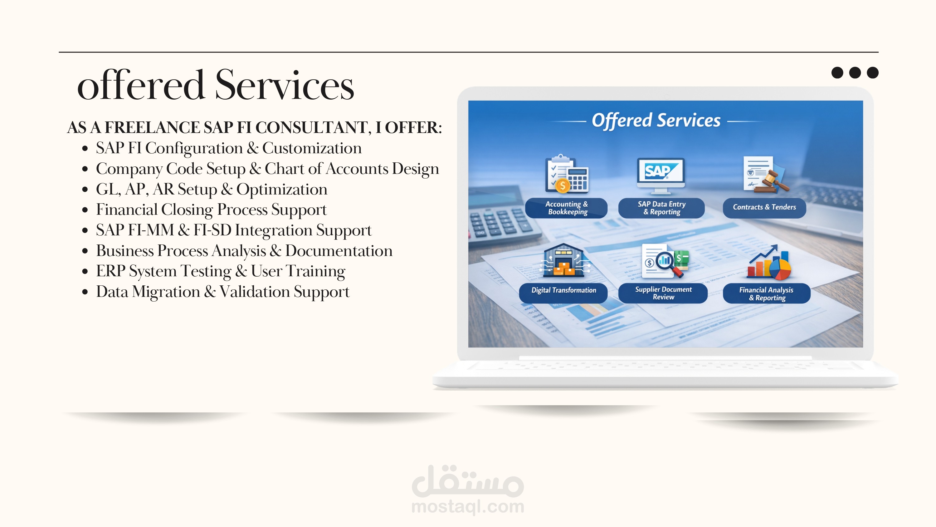 استشاري مالي ونظم SAP | أخصائي تعاقدات ومحاسب مالي