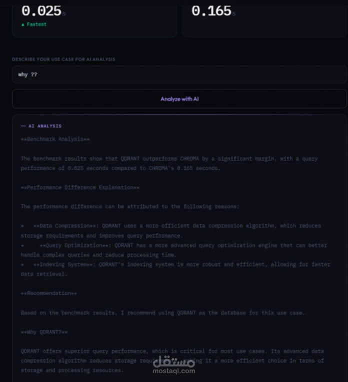 VectorLens — منصة Benchmarking لمقارنة قواعد البيانات المتجهة في أنظمة RAG