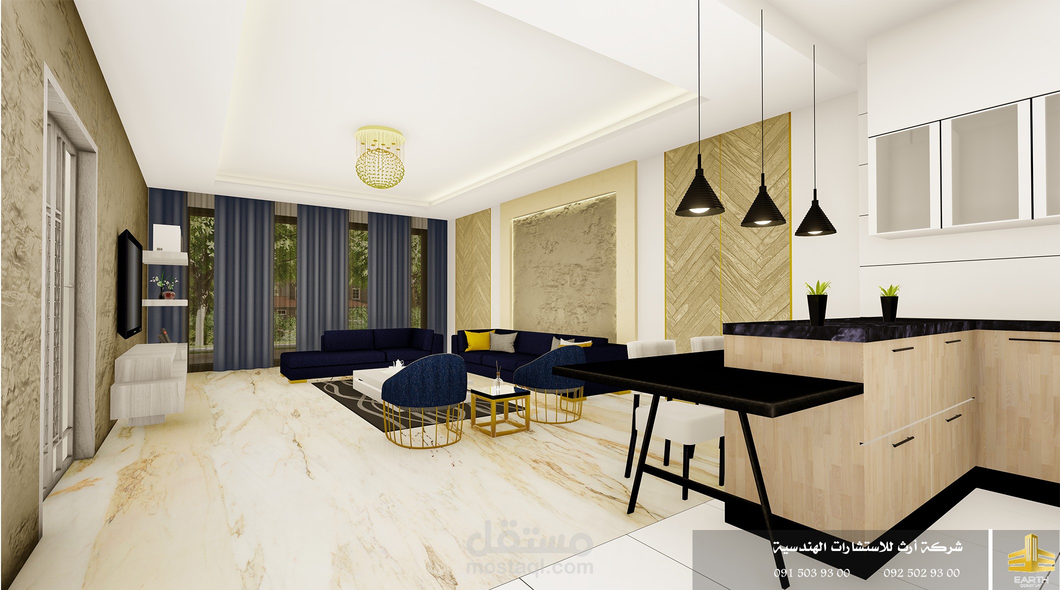 تصميم داخلي لشقة سكنية