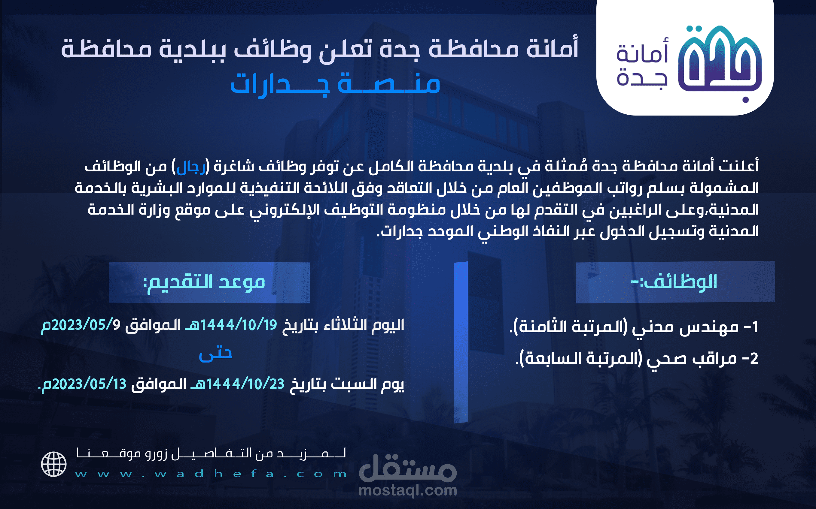 تصميم اعلانات وظائف لموقع