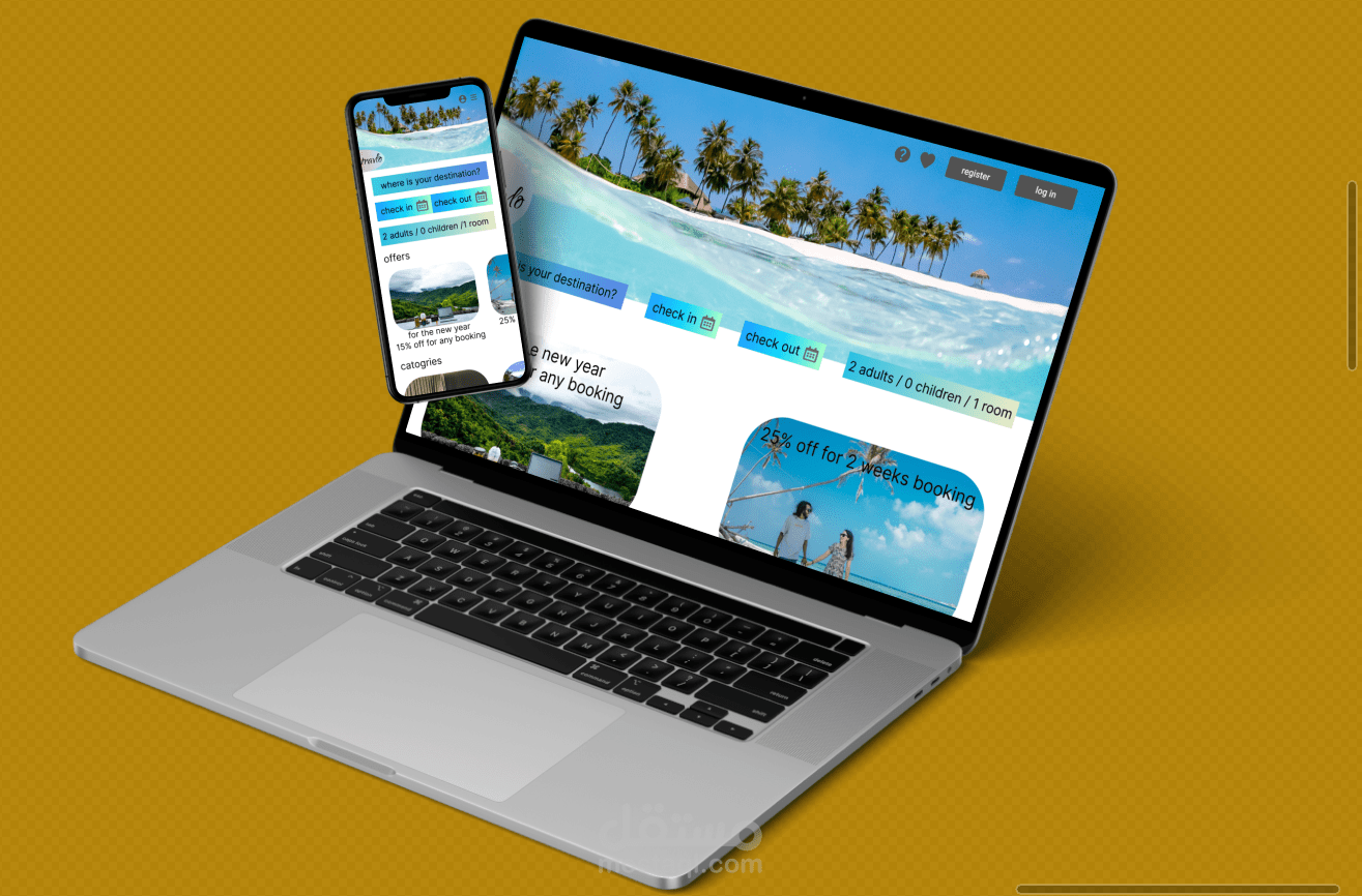 landing page of traveling agency