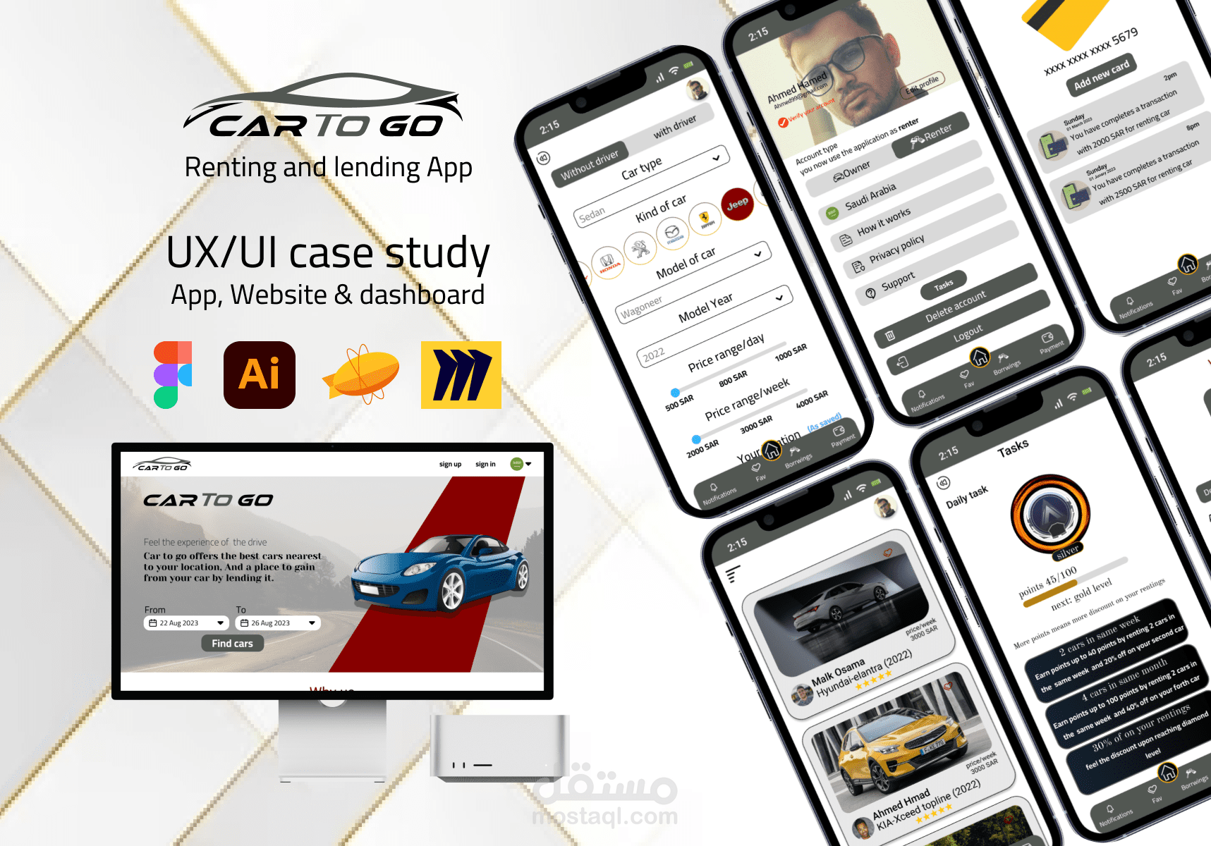 Car to go app (renting and lending cars)