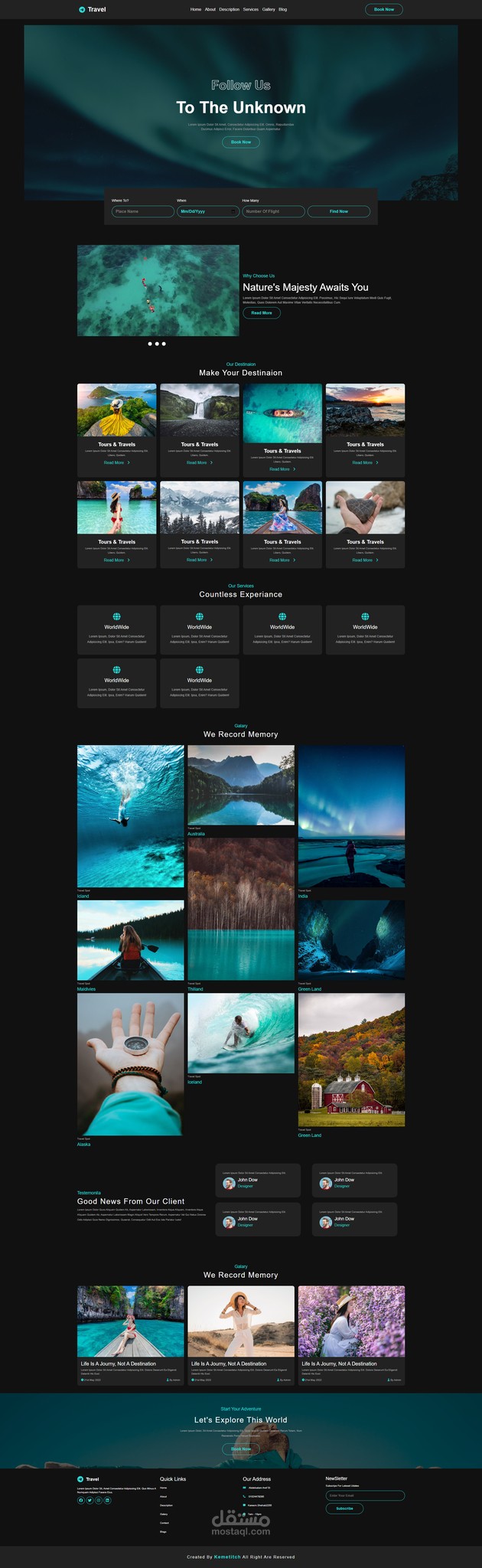 travel web design