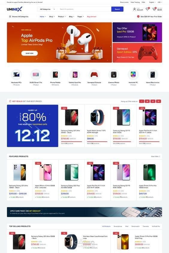 تصميم وتطوير متجر إلكترونيات لعميل في الإمارات.