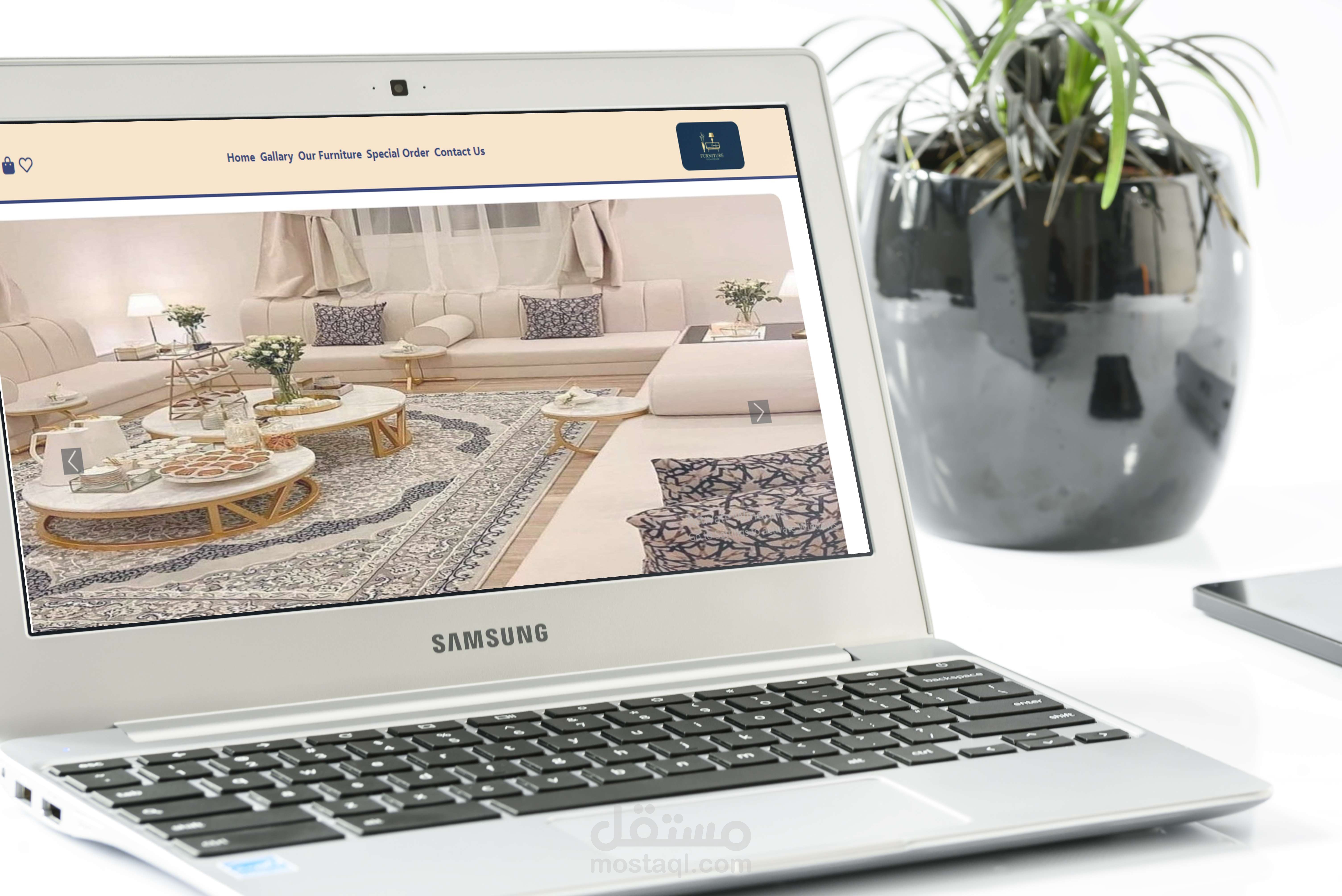 تصميم موقع لبيع  الاثاث (Html - Css - JavaScript - Bootstrap)