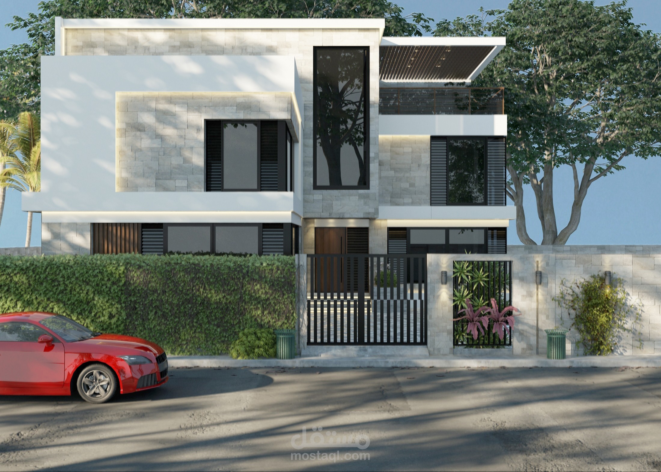 تصميم واجهة خارجية لڤيلا