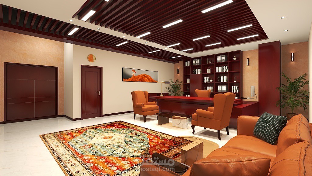 تصميم داخلى لمكتب و صالون ملحق
