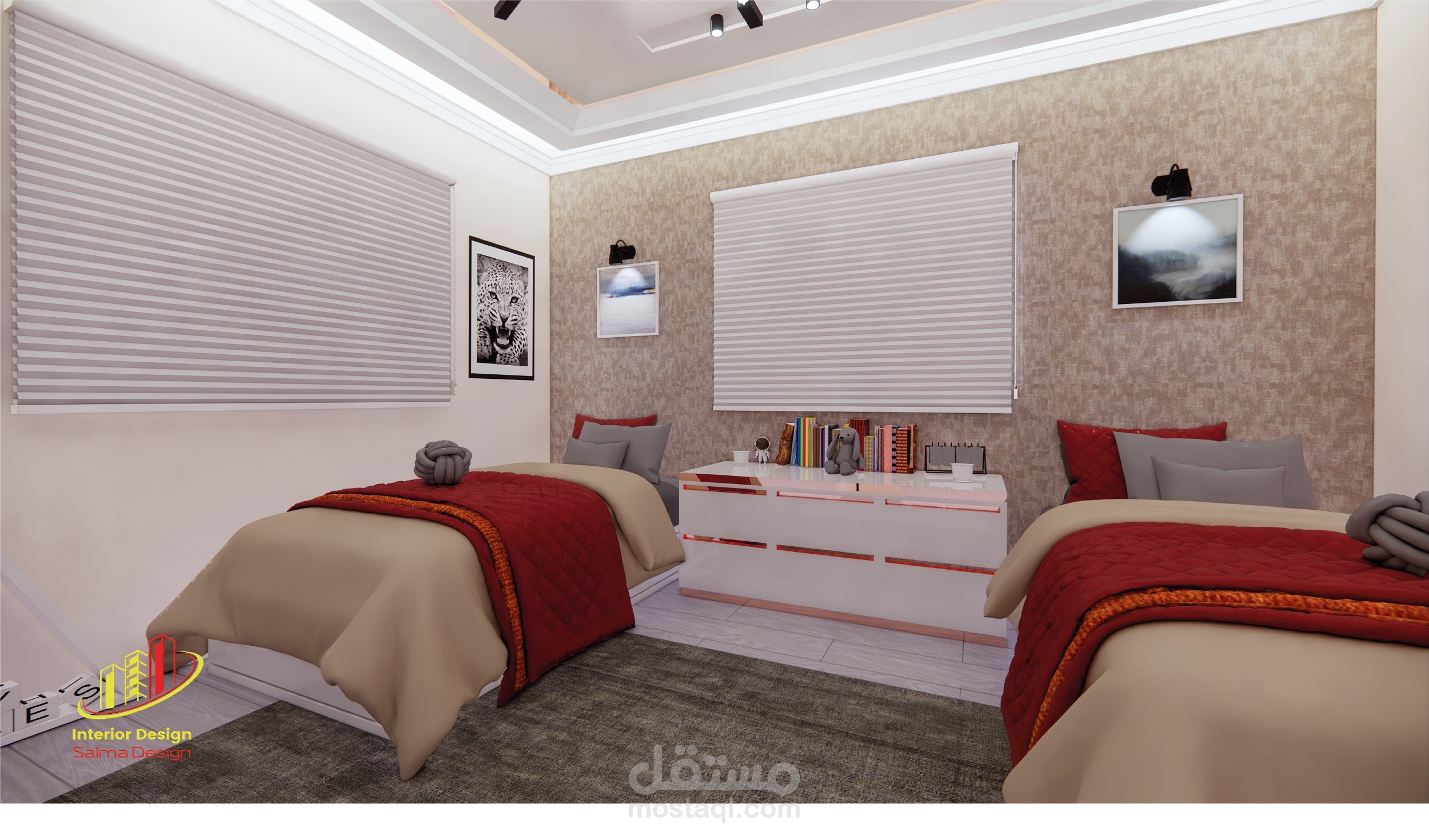 تصميم غرف نوم الأولاد بتصميم داخلي بطراز المودرن