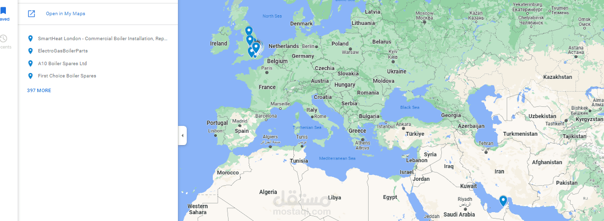 استخراج بيانات من خرائط غوغل