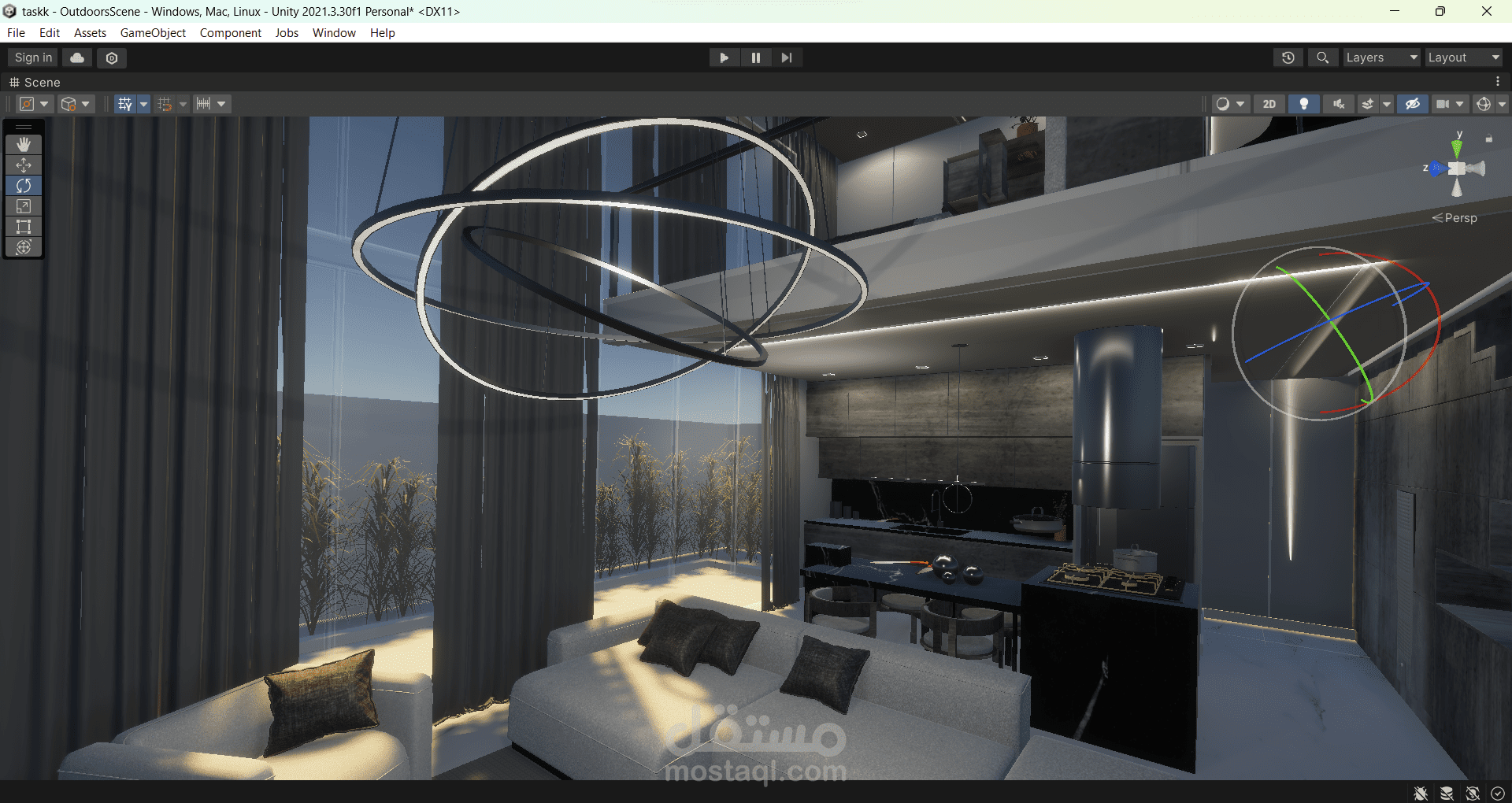 وضع الإضاءة لفيلا على محرك الألعاب يونيتي Unity 3D
