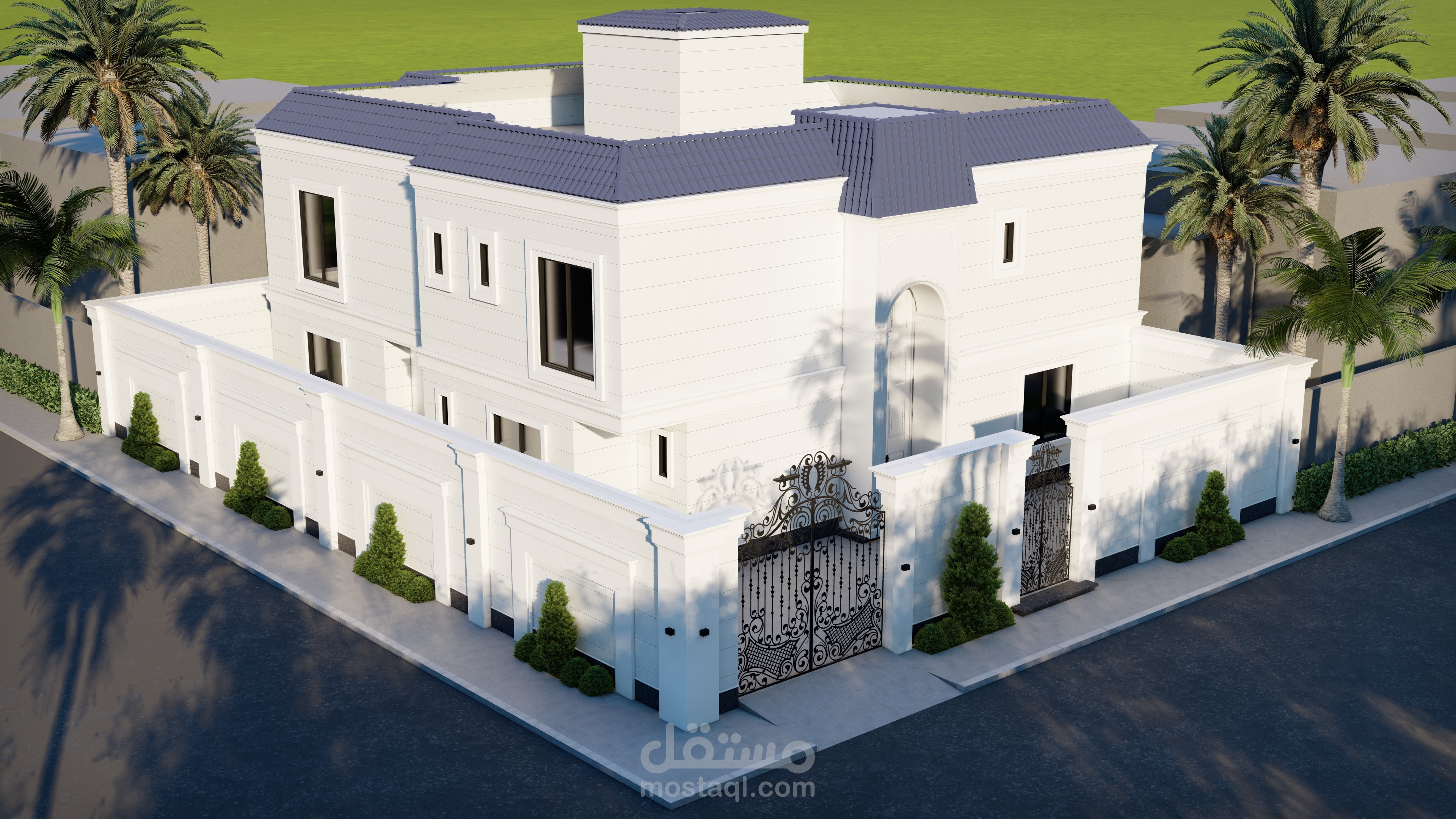 تصميم خارجى - فيلا نيو كلاسيك طراز فرنسي