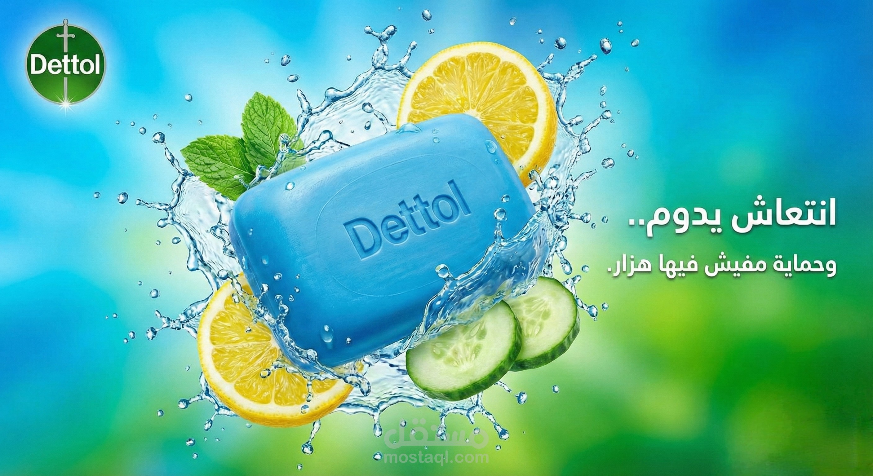 تصميم اعلان سوشيال ميديا ل صابون  ديتول...