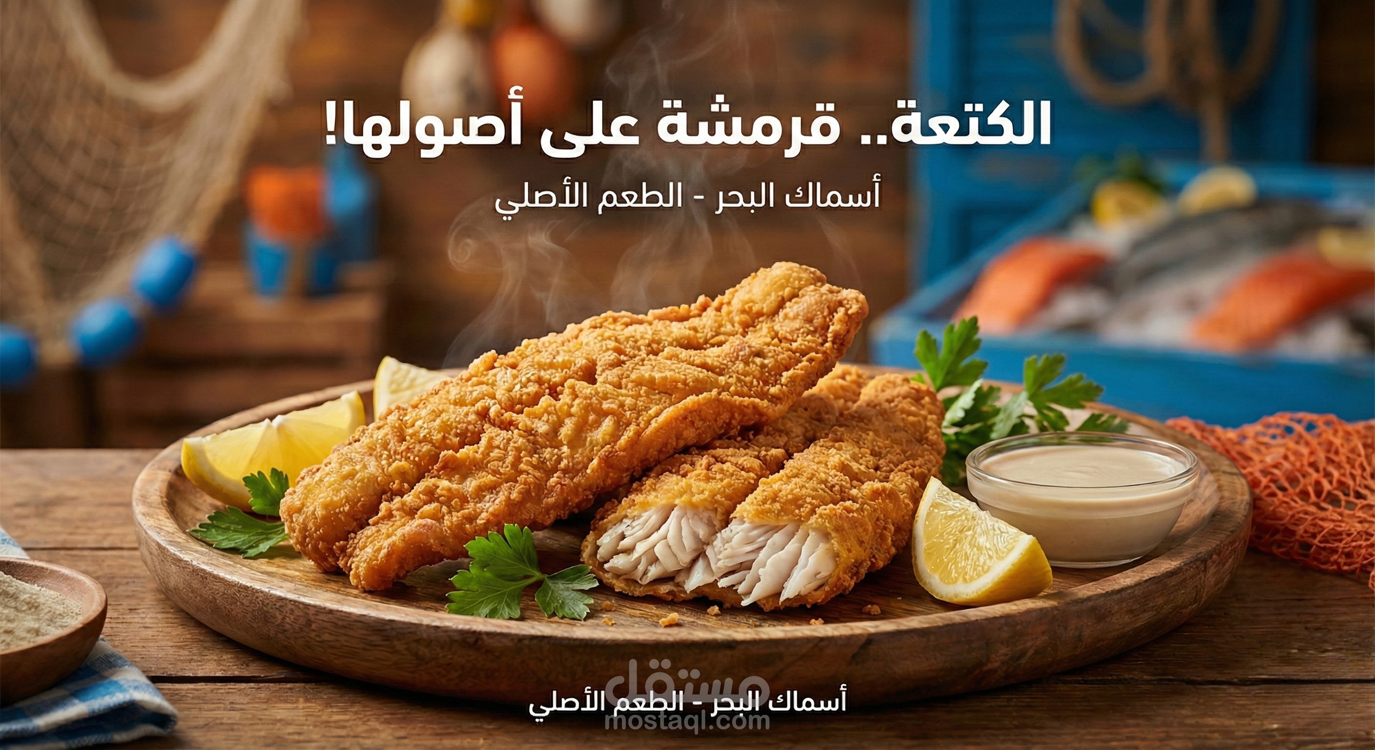 تصميم سوشيال ميديا لمطعم اسماك "الكتعة"