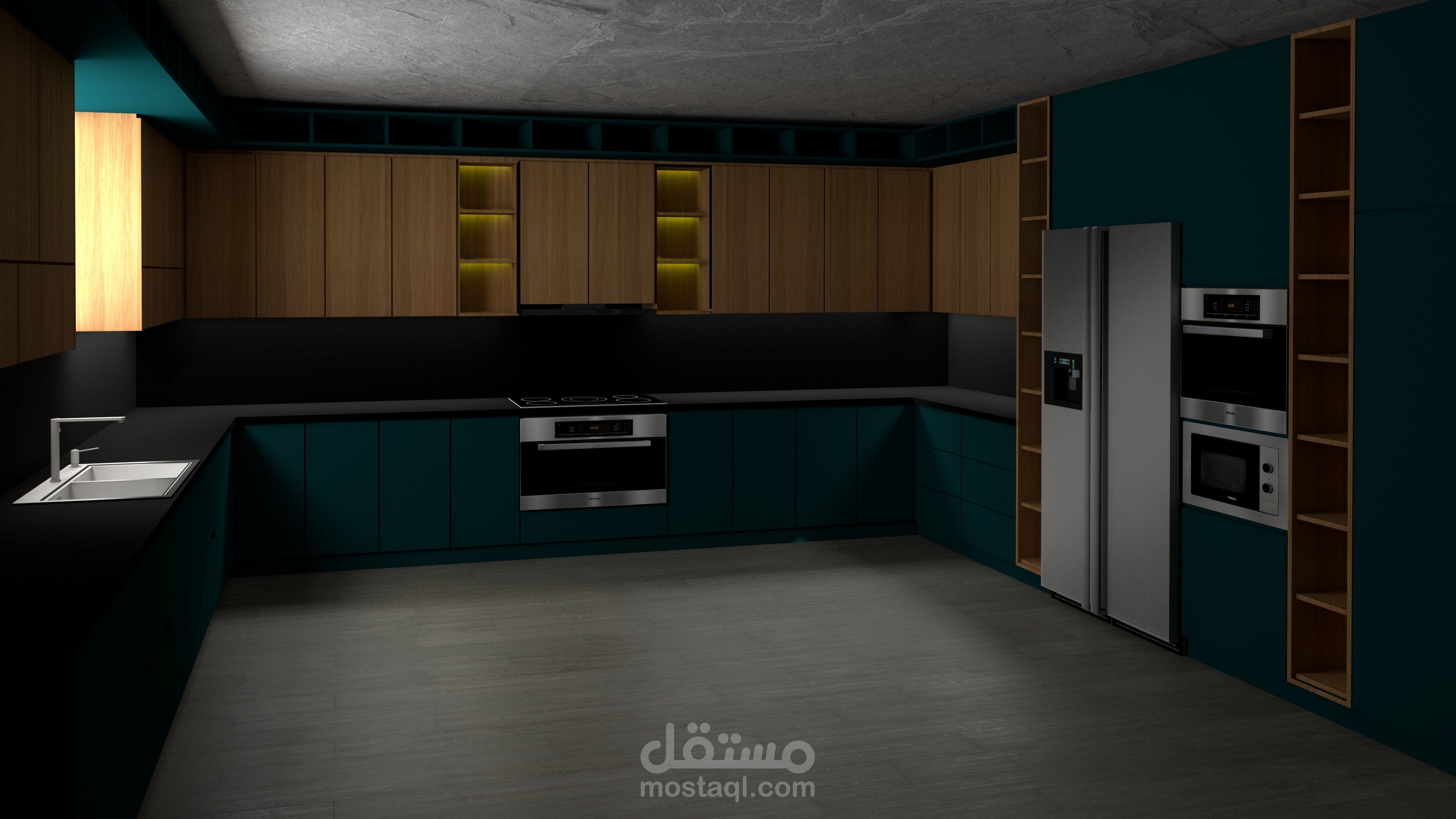 مطبخ خشب مودرن