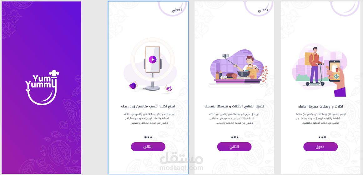 منصة فيديو تفاعلية لبيع وعرض الأطعمة (مشابهة لتيك توك) للمطاعم والطهاة المنزليين – Yummy Yummy