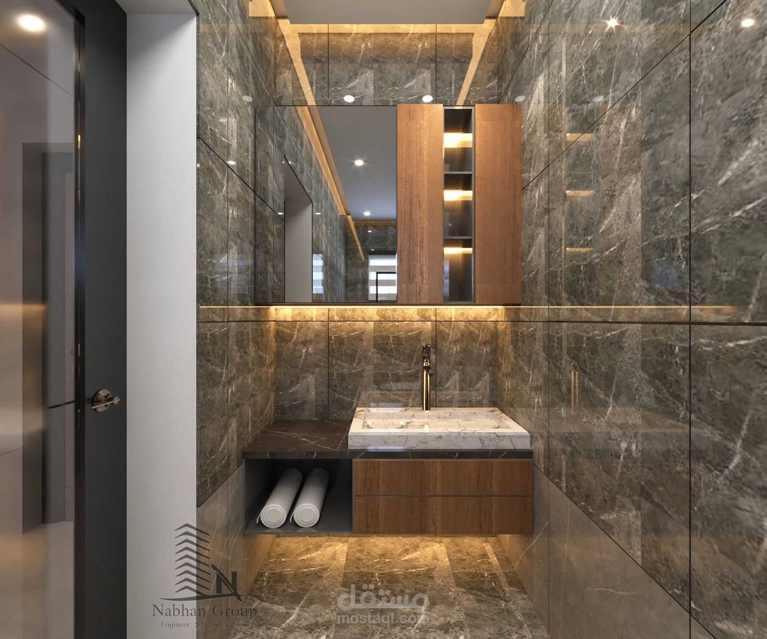 تصميم خزانة حمام بسكل عصري