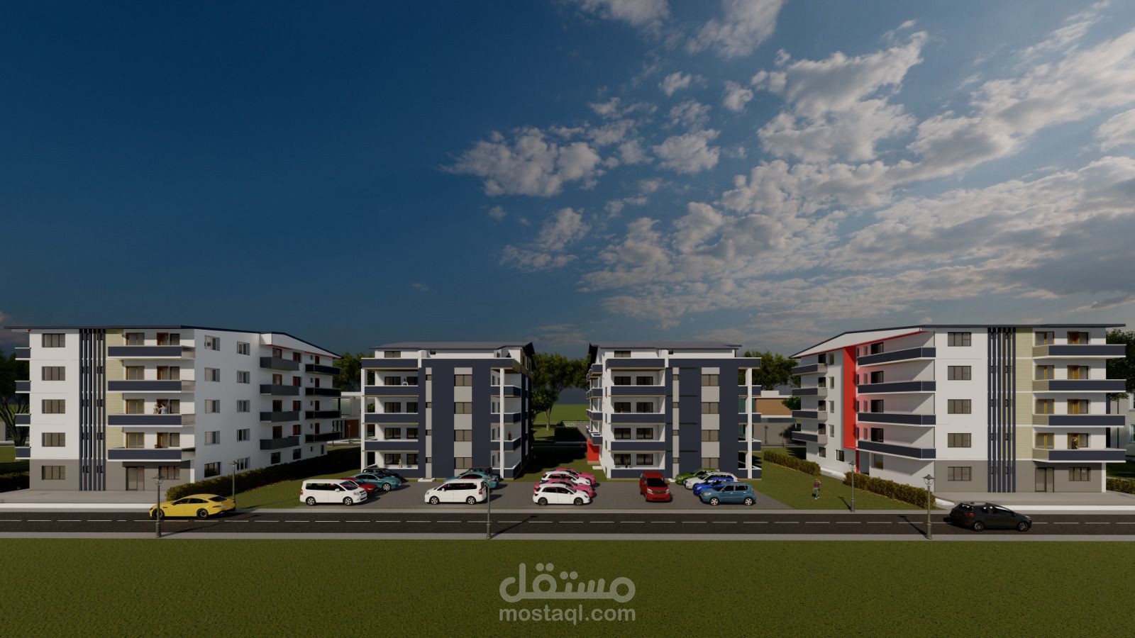 تصميم واجهات خارجية لعمارات سكنية