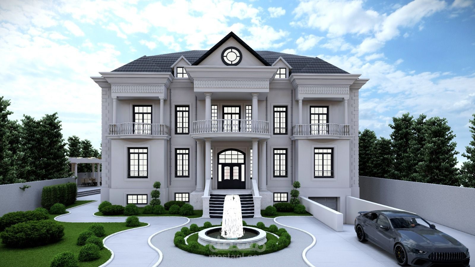 تصميم منزل بالطراز الحديث والكلاسيكي الحديث