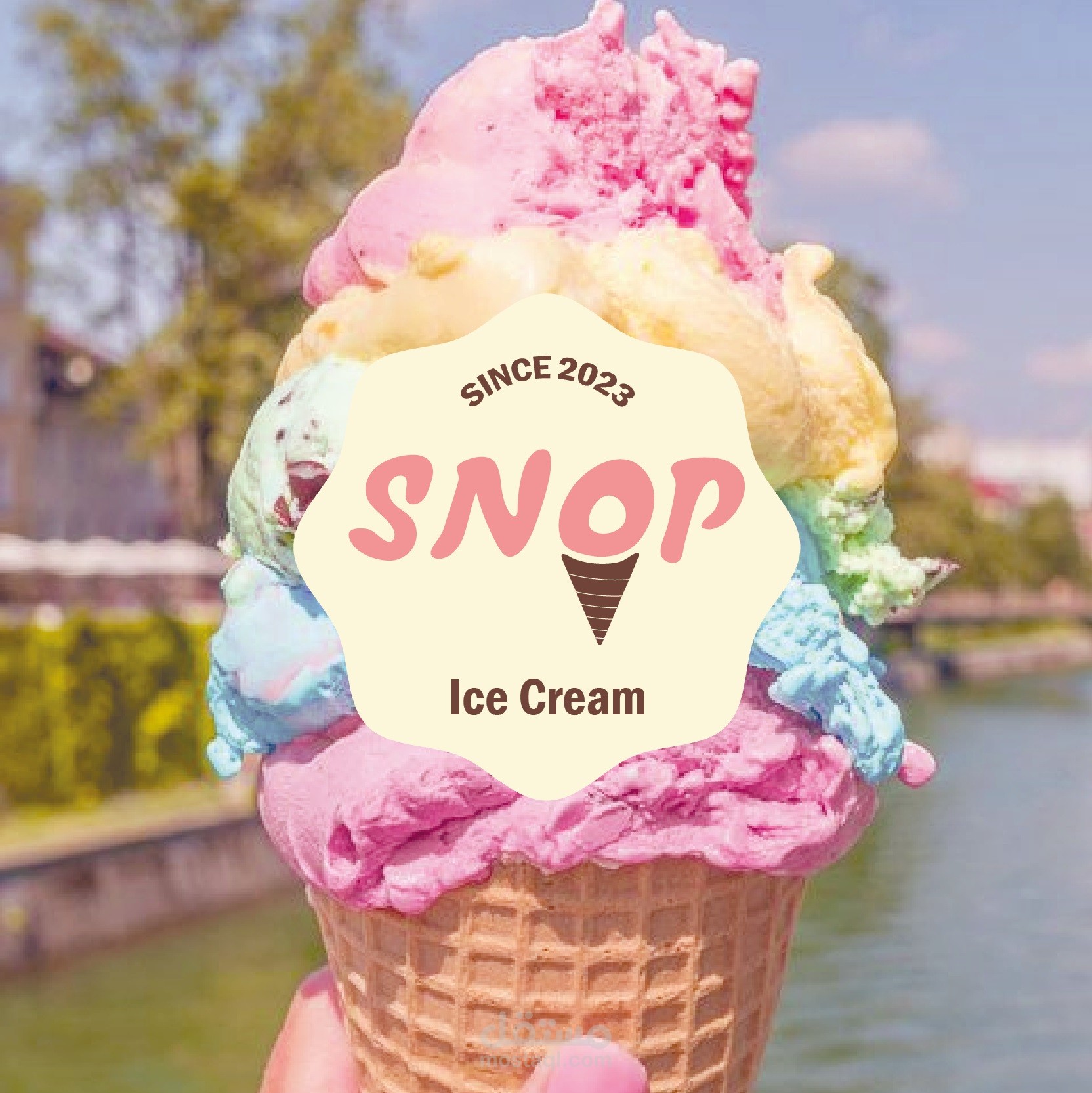 تصميم هوية بصرية لمحل بيع المثلجات-Ice Cream Brand